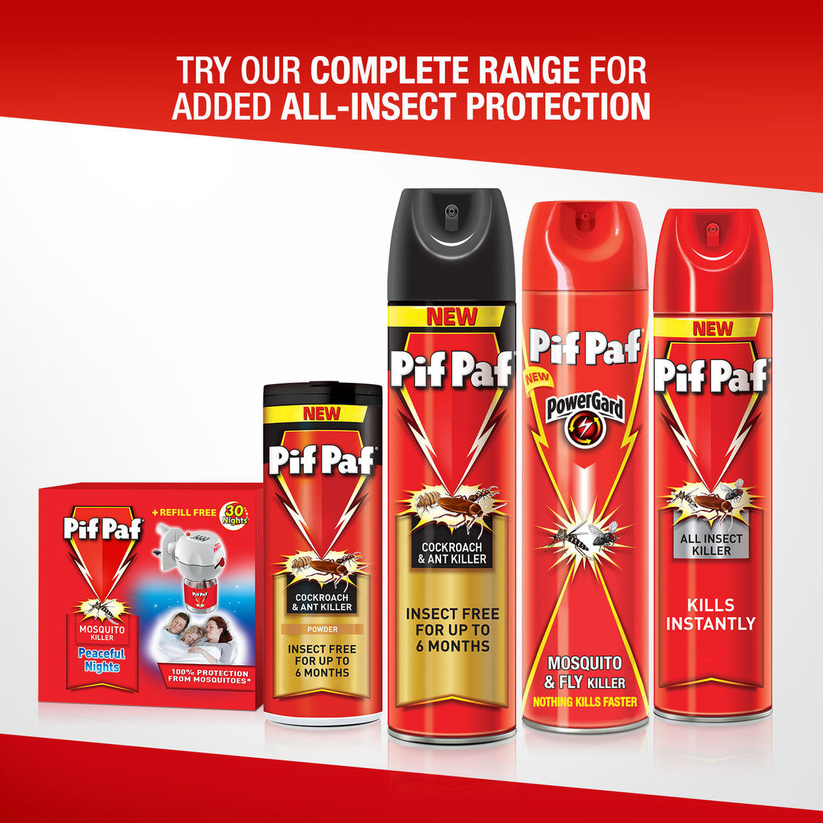 Pif Paf Power Guard Crawling Insect Killer Easy Reach 400ml 